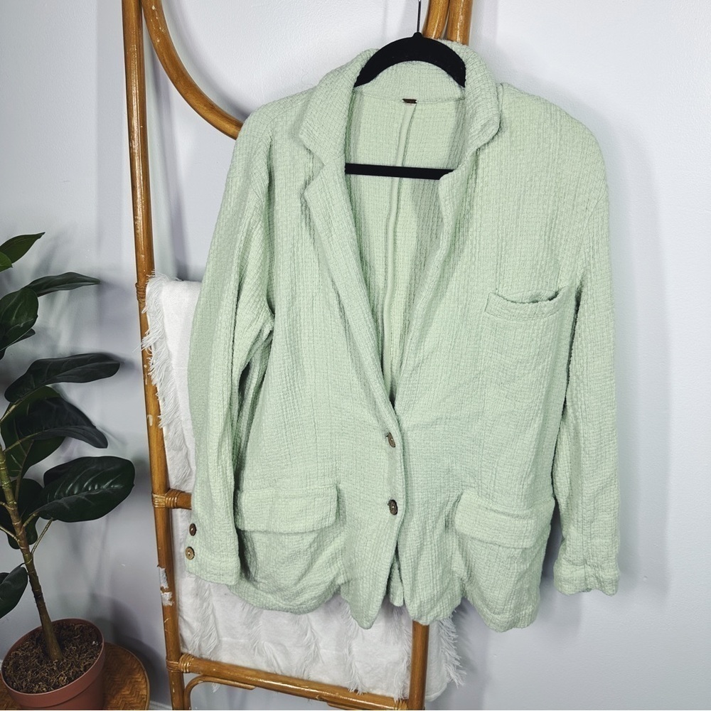 Free People Like A Cloud Blazer Jacket Seafoam Green sz M